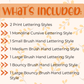 Fall Words Hand Lettering Worksheets