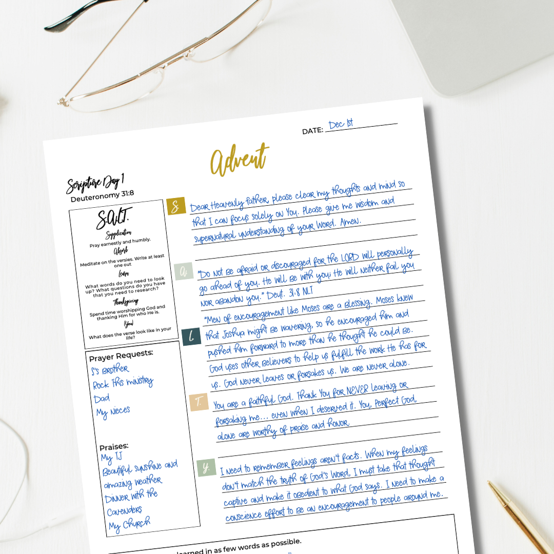 Advent S.A.L.T. Method Bible Study Printable Journal