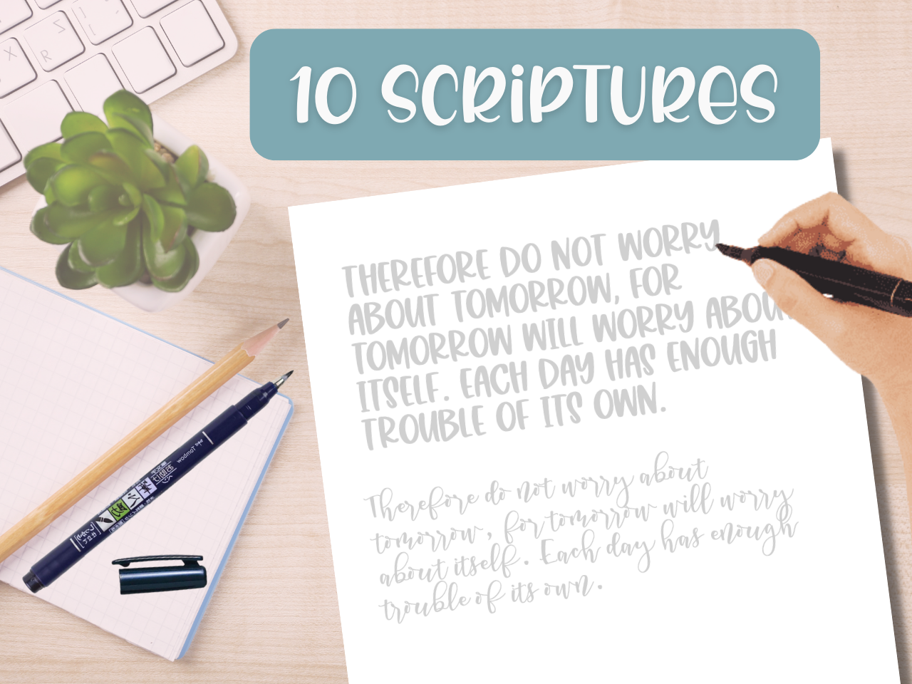 Scriptures For Hope Hand Lettering Worksheets