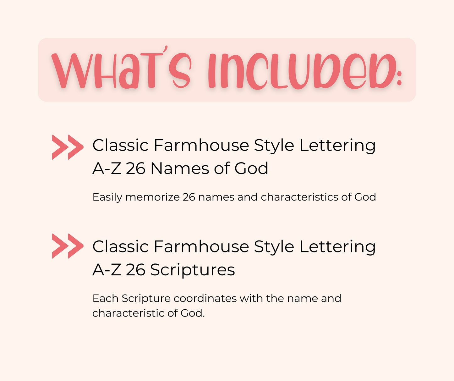 A-Z Names of God Vol. 2: Classic Farmhouse Lettering Style