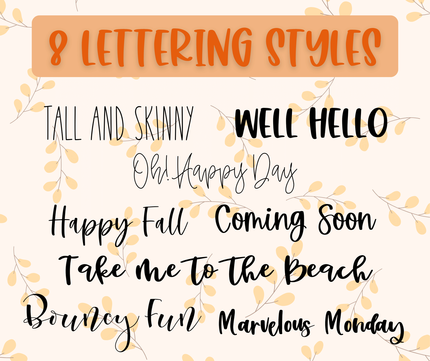 Fall Words Hand Lettering Worksheets