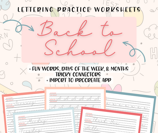 Back To School Monoline Hand Lettering Bundle