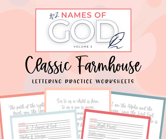A-Z Names of God Vol. 2: Classic Farmhouse Lettering Style